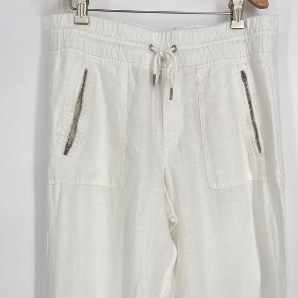Athleta‎ Cabo Linen Jogger Pants  Relaxed Fit Elastic Waistband Size 8T - Picture 2 of 12